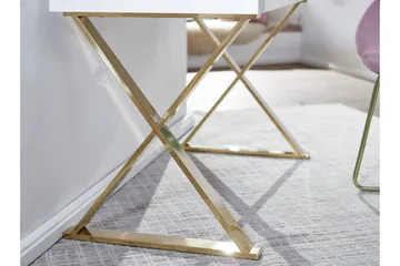Willowdale Skrivebord 118 cm med Opbevaring 2 Skuffer - Hvid/Guld - Møbler - Borde - Kontorbord - Skrivebord