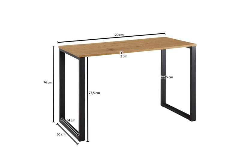 Skrivebord Wohnling Eg Træ Stil 120 cm Moderne - Møbler - Borde - Kontorbord - Skrivebord
