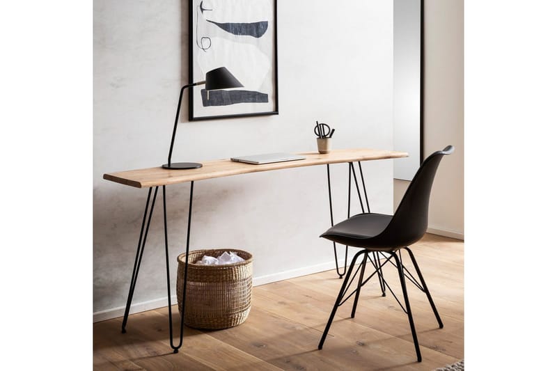 Skrivebord Wohnling Massivt træ 150 cm trækant med hårnålben landstil - Møbler - Borde - Kontorbord - Skrivebord