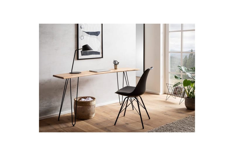 Skrivebord Wohnling Massivt træ 150 cm trækant med hårnålben landstil - Møbler - Borde - Kontorbord - Skrivebord