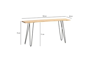 Skrivebord Wohnling Massivt træ 150 cm trækant med hårnålben landstil - Møbler - Borde - Kontorbord - Skrivebord