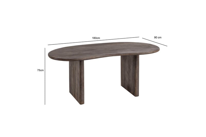 Skrivebord Wohnling Massivt træ 180 cm retro hjemmekontor nyreform landstil - Møbler - Borde - Kontorbord - Skrivebord