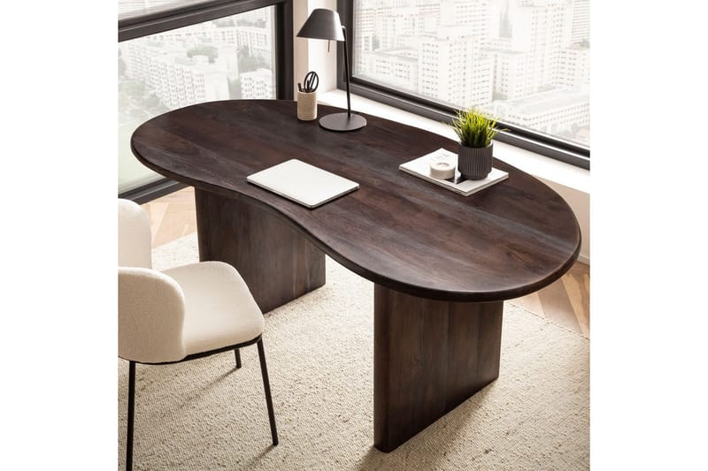 Skrivebord Wohnling Massivt træ 180 cm retro hjemmekontor nyreform landstil - Møbler - Borde - Kontorbord - Skrivebord