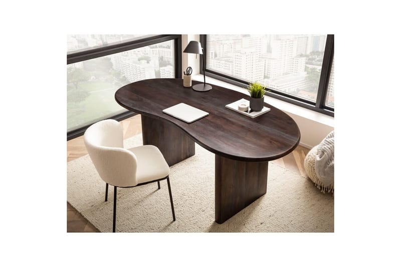 Skrivebord Wohnling Massivt træ 180 cm retro hjemmekontor nyreform landstil - Møbler - Borde - Kontorbord - Skrivebord