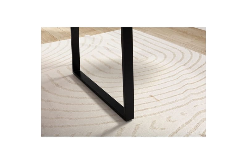 Skrivebord Wohnling Massivt træ kant metalben landhus Sort, Lige, 160x80 cm - Sort, Lige, 160x80 cm - Møbler - Borde - Kontorbord - Skrivebord