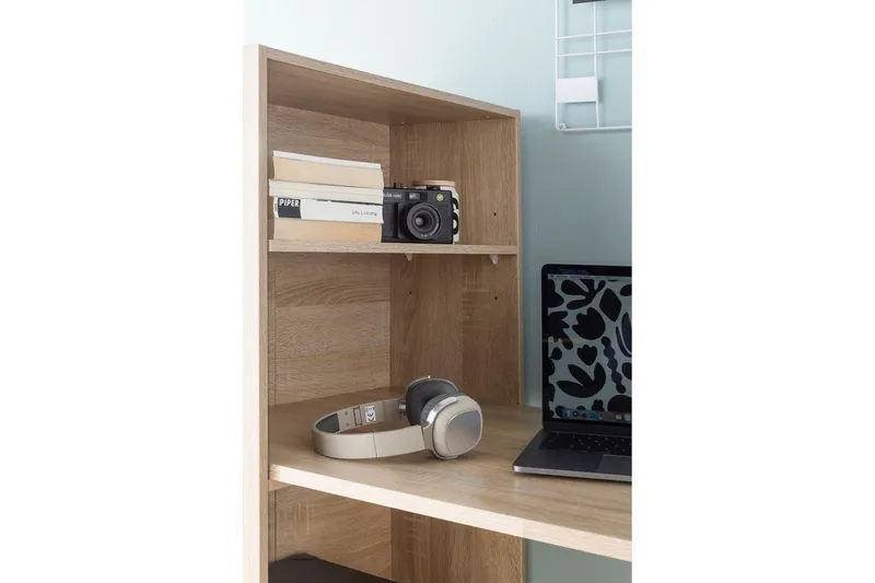 Skrivebord Wohnling med hylde 120x120x53 cm i træ, moderne stil Sonoma - Sonoma - Møbler - Borde - Kontorbord - Skrivebord