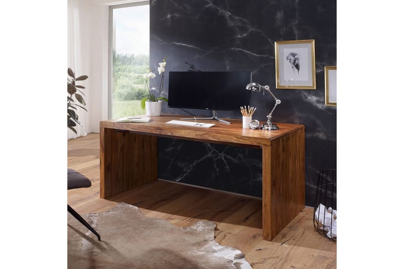 Skrivebord Wohnling Solidtræ ben landstil 200x100 cm, Rosentræ - 200x100 cm, Rosentræ - Møbler - Borde - Kontorbord - Skrivebord