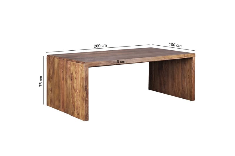 Skrivebord Wohnling Solidtræ ben landstil 200x100 cm, Rosentræ - 200x100 cm, Rosentræ - Møbler - Borde - Kontorbord - Skrivebord