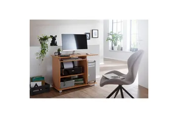 Skrivebord Wohnling til laptop eller computer med hjul tastaturudtræk, moderne stil Bøg - Bøg - Møbler - Borde - Kontorbord - Skrivebord