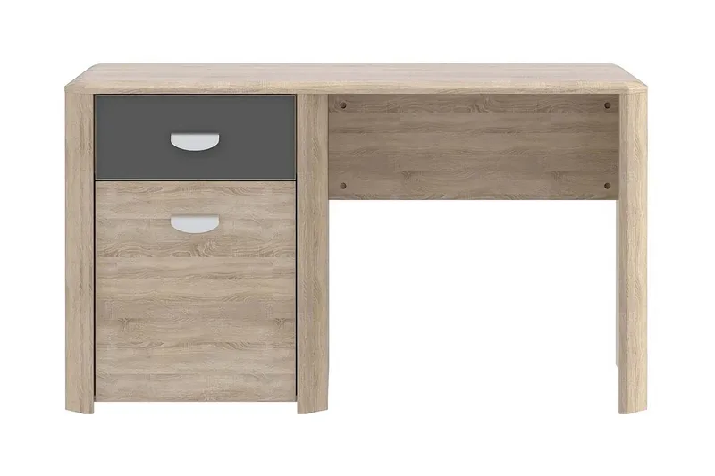Yazmene Skrivebord 130 cm med Opbevaring Skuffe + Skab, Brun
