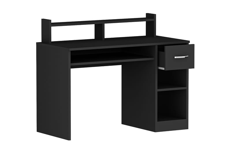 Yemisen Skrivebord 120 cm med Opbevaring Skuffe + Hylder - Antracit - Møbler - Borde - Kontorbord - Skrivebord