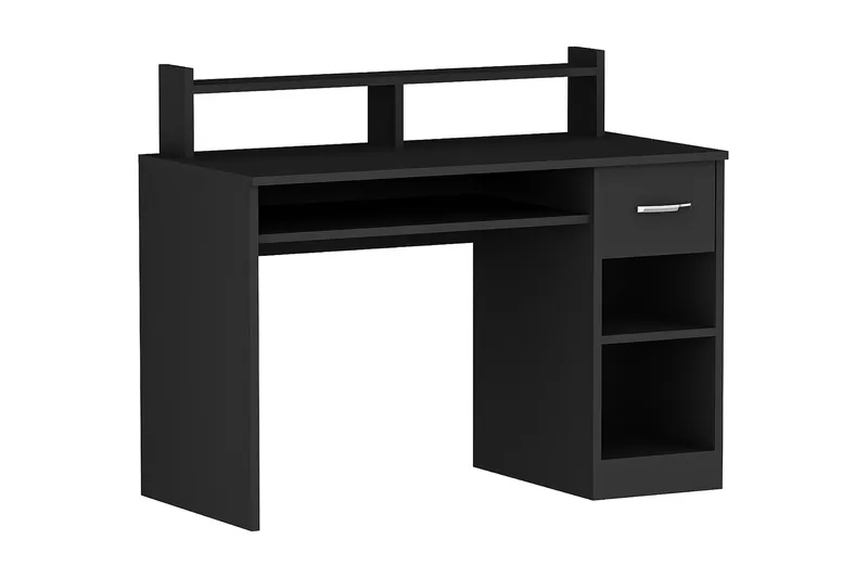 Yemisen Skrivebord 120 cm med Opbevaring Skuffe + Hylder, Antracit