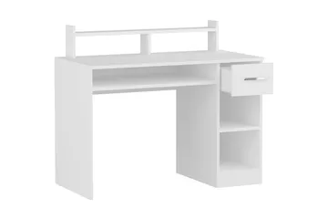 Yemisen Skrivebord 120 cm med Opbevaring Skuffe + Hylder - Hvid - Møbler - Borde - Kontorbord - Skrivebord