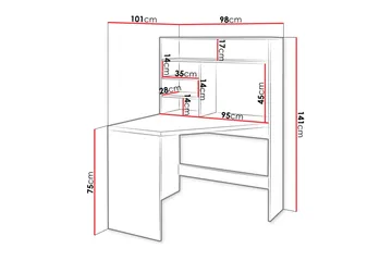 Zayden Skrivebord 101 cm - Hvid - Møbler - Borde - Kontorbord - Skrivebord