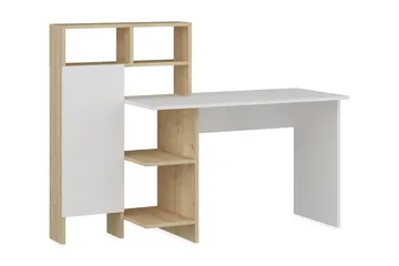 Zeko Skrivebord 120 cm med Opbevaring Hylde - Egefarvet - Møbler - Borde - Kontorbord - Skrivebord