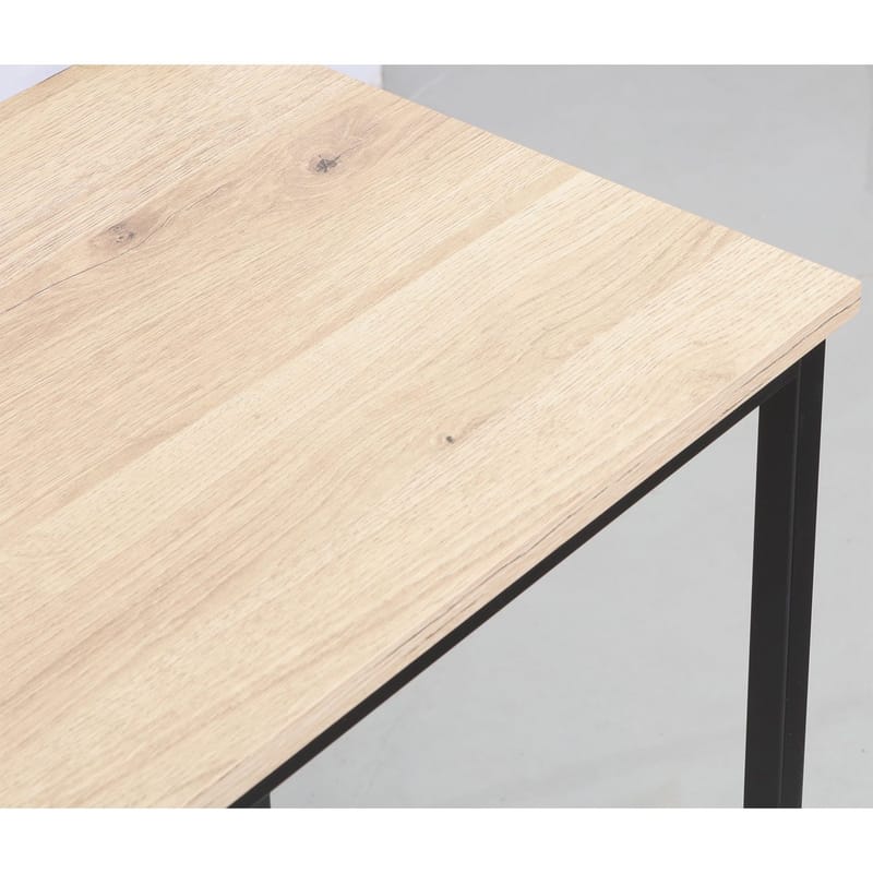 Skrivebord/reol HOME4YOU Lester 84x40x160 cm melamin - lyst træ / sort - Møbler - Borde - Kontorbord - Skrivebord