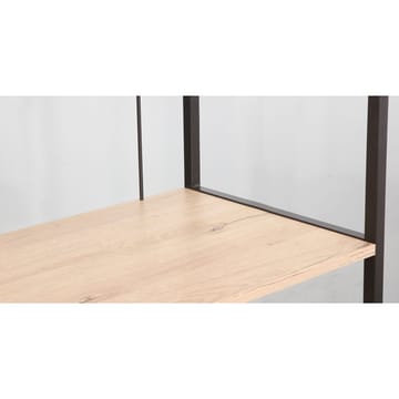 Skrivebord/reol HOME4YOU Lester 84x40x160 cm melamin - lyst træ / sort - Møbler - Borde - Kontorbord - Skrivebord