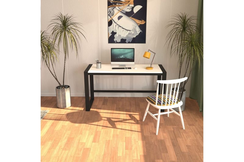 Sorix Skrivebord 55x122 cm - Hvid/Sort - Møbler - Borde - Kontorbord - Skrivebord