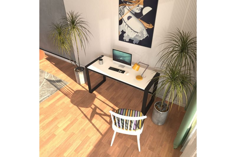 Sorix Skrivebord 55x122 cm - Hvid/Sort - Møbler - Borde - Kontorbord - Skrivebord