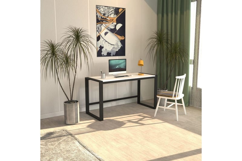 Sorix Skrivebord 55x122 cm - Hvid/Sort - Møbler - Borde - Kontorbord - Skrivebord