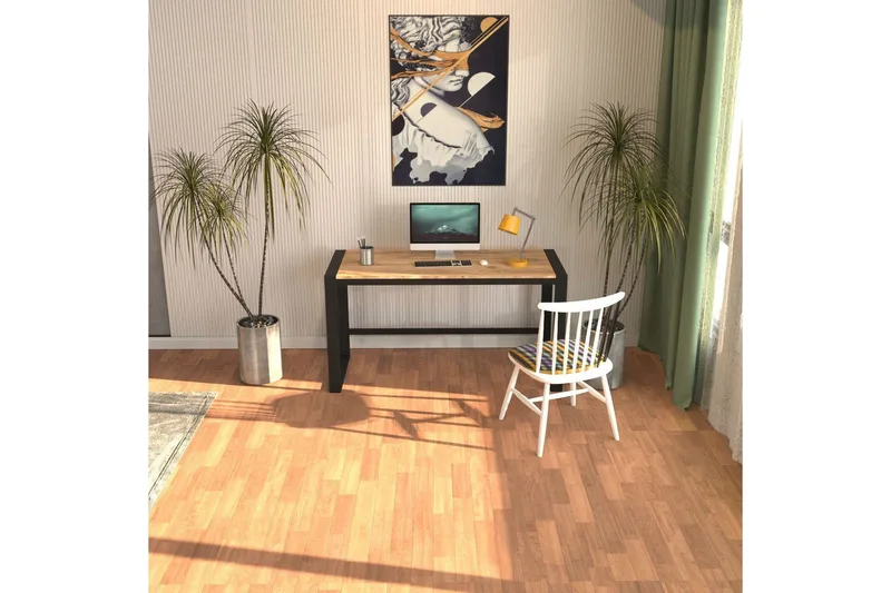 Sorix Skrivebord 55x122 cm - Natur/Sort - Møbler - Borde - Kontorbord - Skrivebord