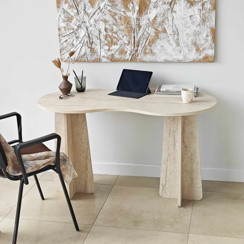 Soryn skrivebord 120 cm - Travertin - Møbler - Borde - Kontorbord - Skrivebord