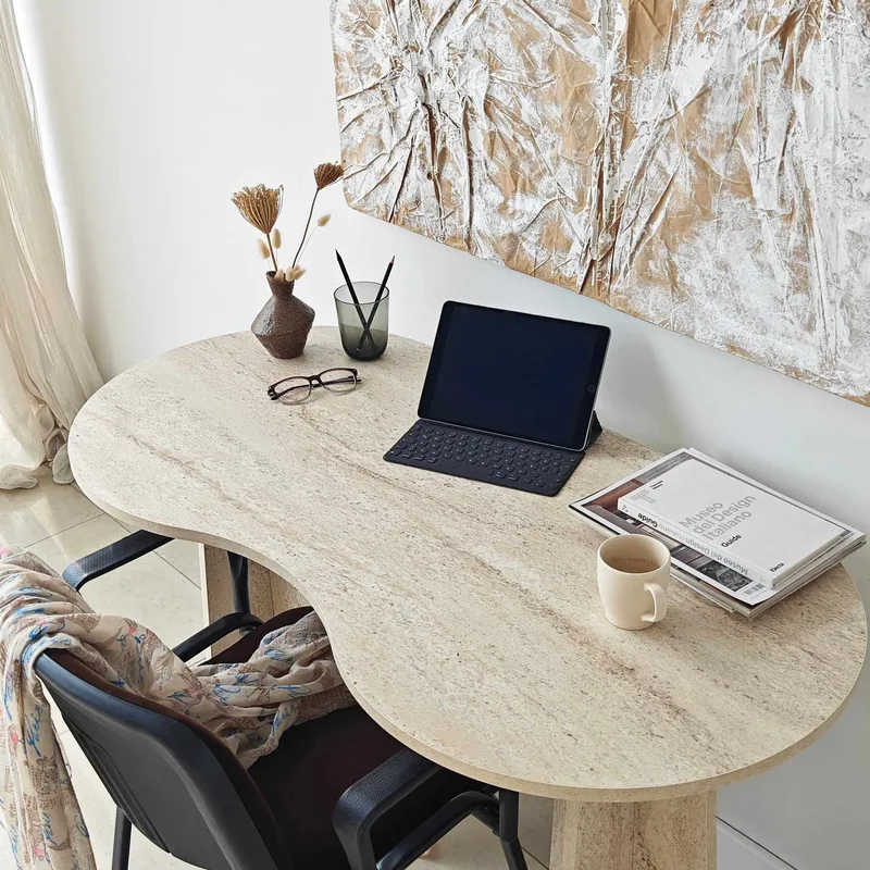 Soryn skrivebord 120 cm - Travertin - Møbler - Borde - Kontorbord - Skrivebord