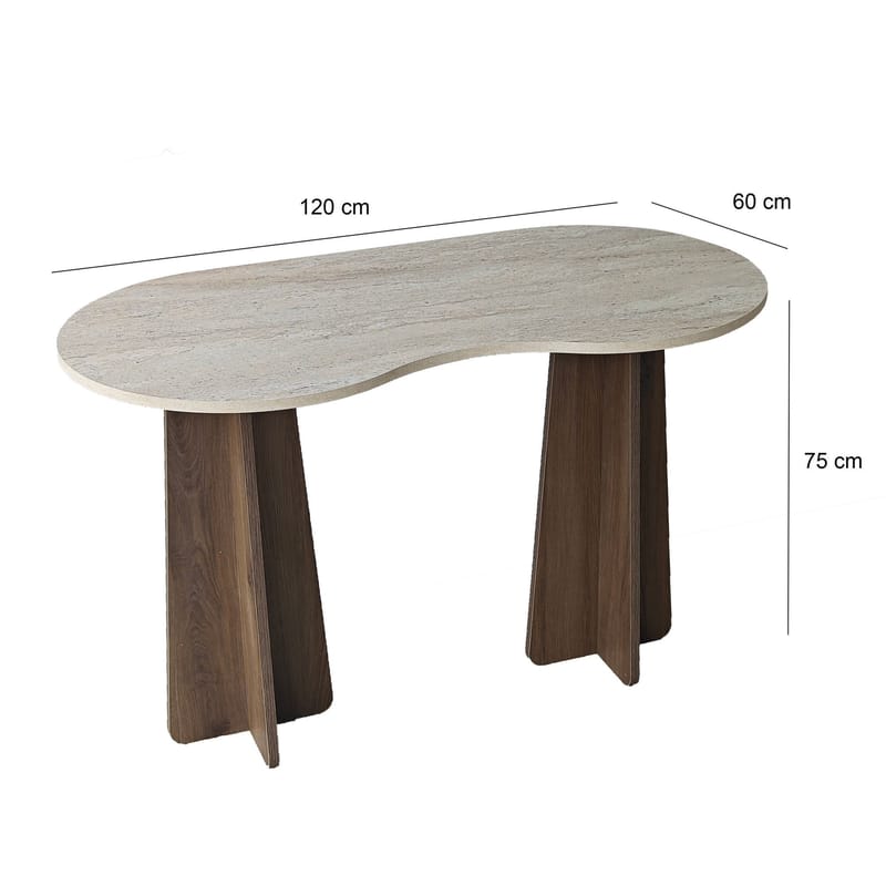 Soryn Skrivebord 120x75x60 cm - Travertine Walnut - Møbler - Borde - Kontorbord - Skrivebord