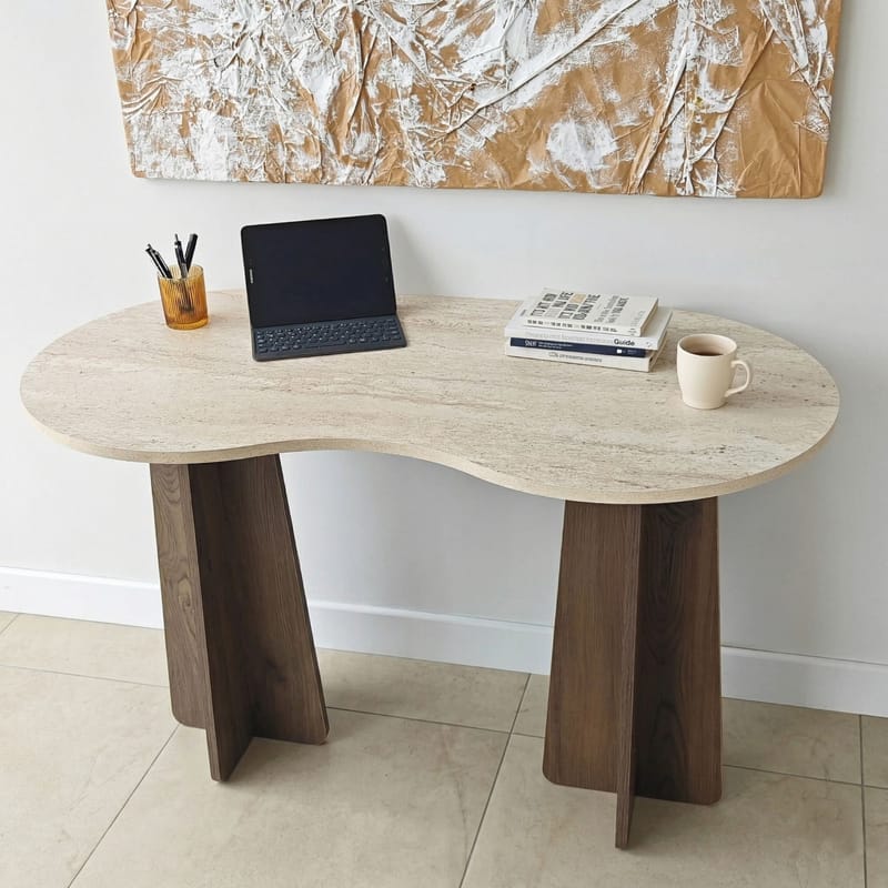 Soryn Skrivebord 120x75x60 cm - Travertine Walnut - Møbler - Borde - Kontorbord - Skrivebord