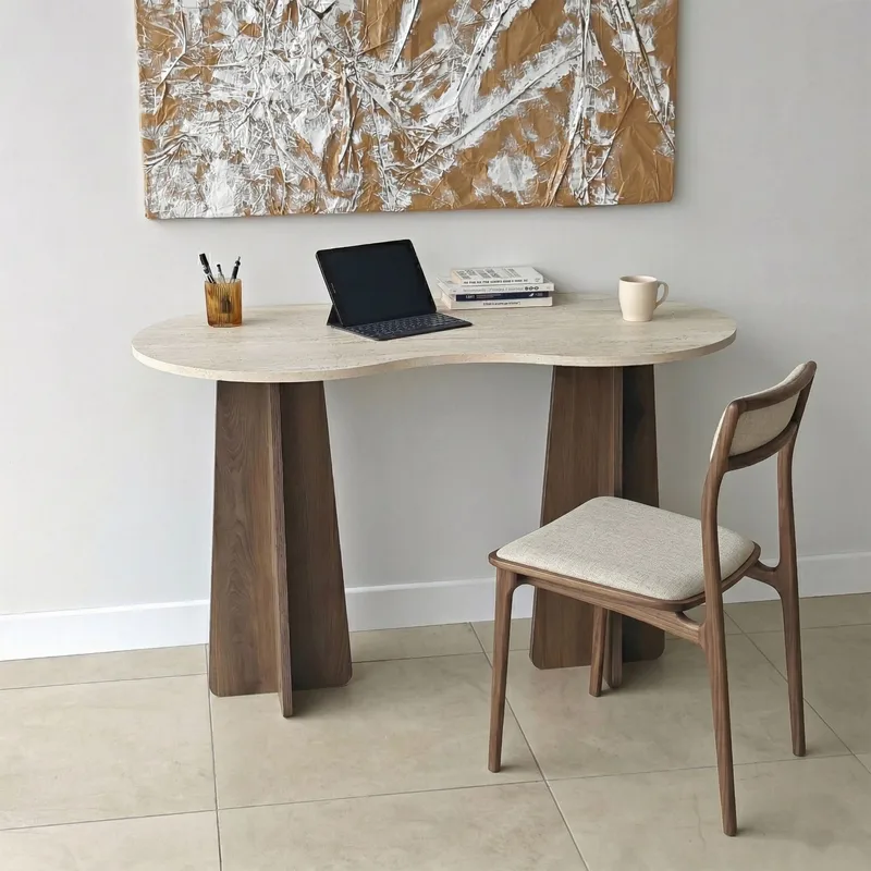 Soryn Skrivebord 120x75x60 cm - Travertine Walnut - Møbler - Borde - Kontorbord - Skrivebord