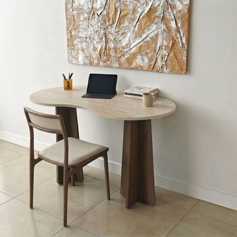Soryn Skrivebord 120x75x60 cm - Travertine Walnut - Møbler - Borde - Kontorbord - Skrivebord