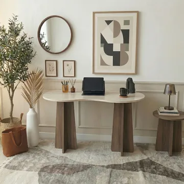 Soryn Skrivebord 120x75x60 cm - Travertine Walnut - Møbler - Borde - Kontorbord - Skrivebord