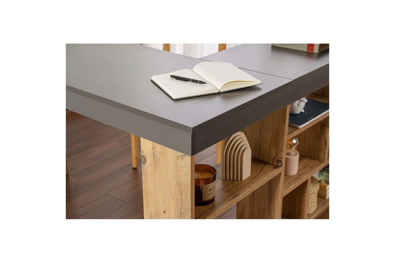 Studie Skrivebord Regar Antracit Atlantisk Fyrretræ - Antracit Atlantisk Fyrretræ - Møbler - Borde - Kontorbord - Skrivebord - hjørneskrivebord
