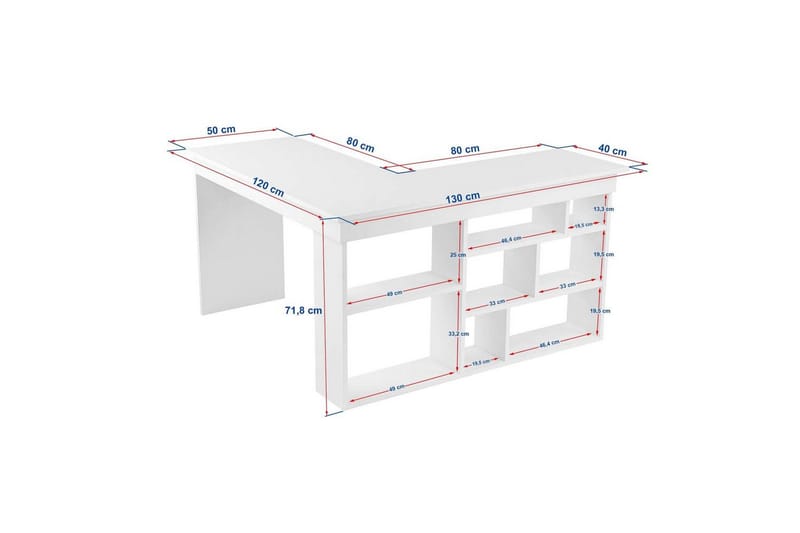 Studie Skrivebord Regar Valnød Hvid - Valnød Hvid - Møbler - Borde - Kontorbord - Skrivebord