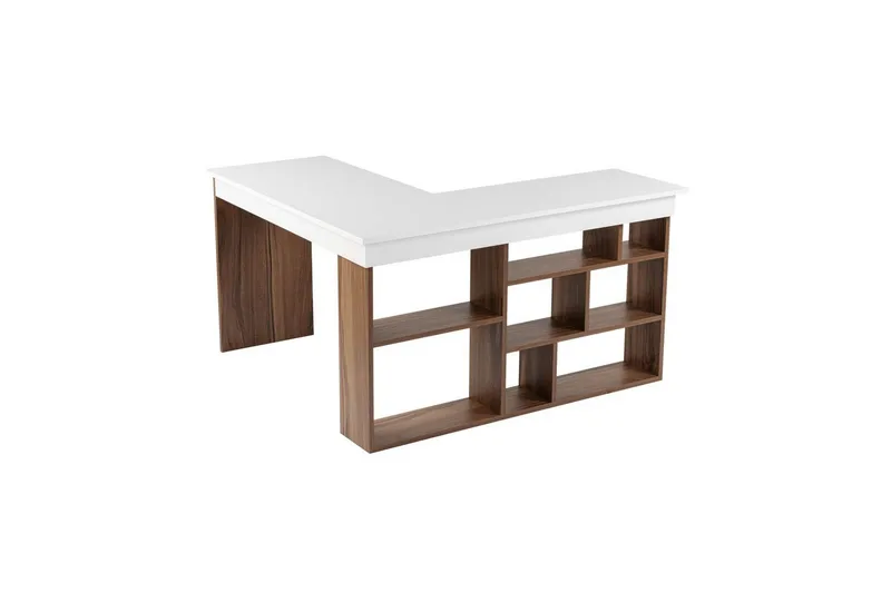 Studie Skrivebord Regar Valnød Hvid, Valnød Hvid