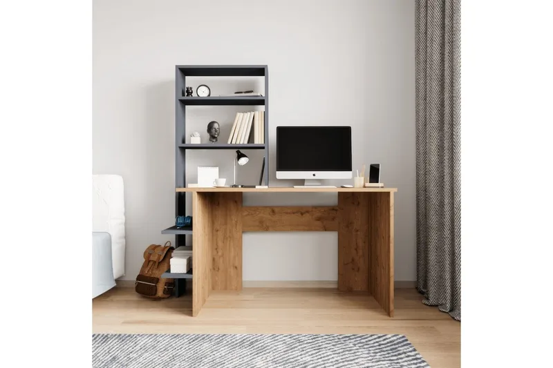 Studiebord & Bogreol Sorav Eg / Antracit - Eg / Antracit - Møbler - Borde - Kontorbord - Skrivebord