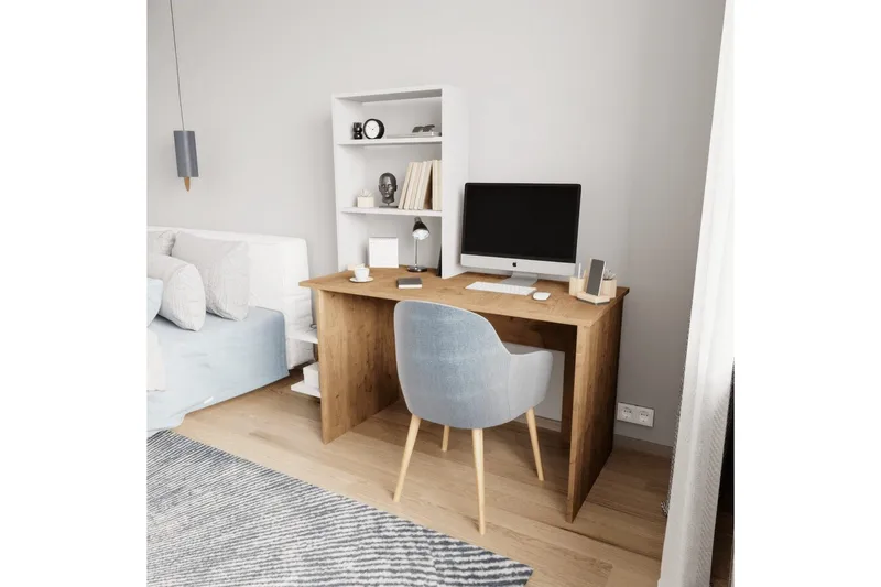 Studiebord & Bogreol Sorav Eg / Hvid - Eg / Hvid - Møbler - Borde - Kontorbord - Skrivebord