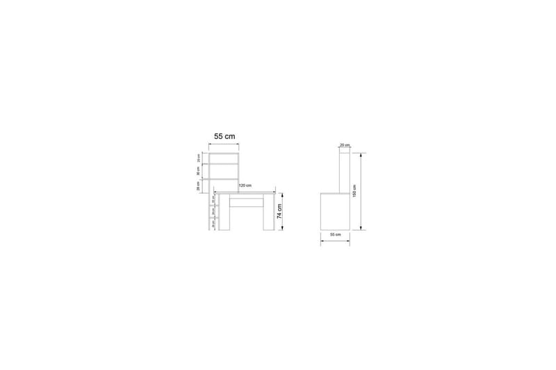 Studiebord & Bogreol Sorav Eg / Hvid - Eg / Hvid - Møbler - Borde - Kontorbord - Skrivebord