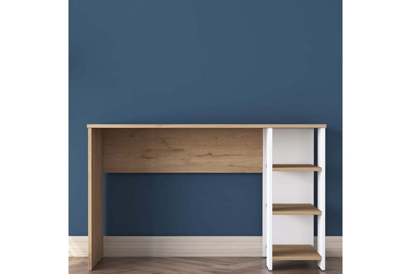Studiebord Caeton Valnød / Hvid - Rødbrunt træ/Hvid - Møbler - Borde - Kontorbord - Skrivebord
