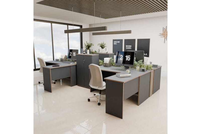 Studiebord Focus Antracit / Eg - Antracit / Eg - Møbler - Borde - Kontorbord - Skrivebord