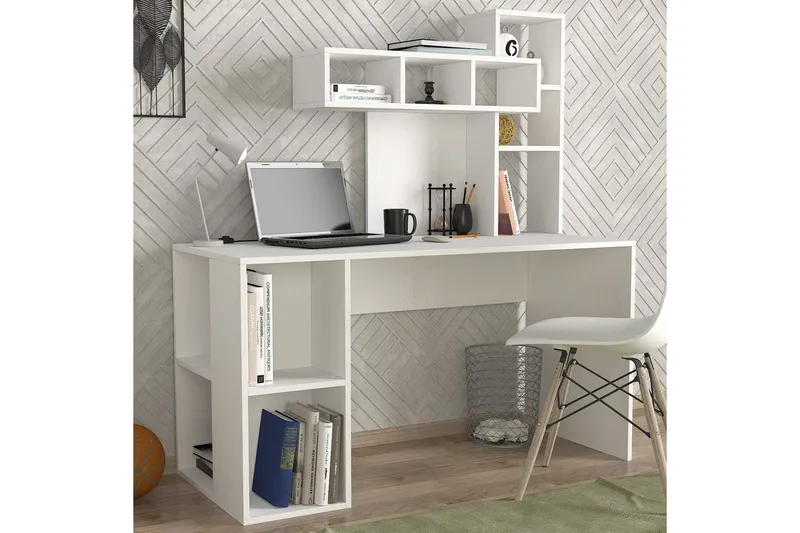 Studiebord Koralhvid - Guld/Hvid - Møbler - Borde - Kontorbord - Skrivebord