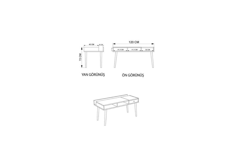Studiebord Miraen Hvid / Eg - Hvid - Møbler - Borde - Kontorbord - Skrivebord