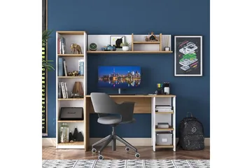 Studiebord Traven Valnød / Hvid - Hvid - Møbler - Borde - Kontorbord - Skrivebord