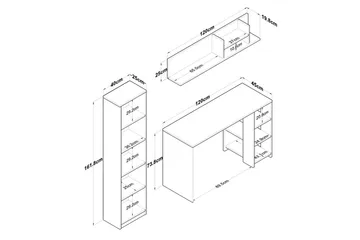 Studiebord Traven Valnød / Hvid - Hvid - Møbler - Borde - Kontorbord - Skrivebord