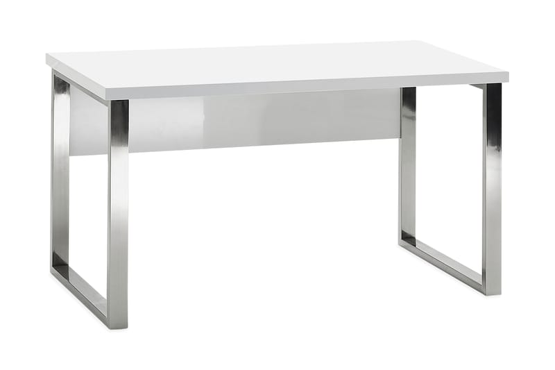 Sydore Skrivebord 140 cm - Hvid Højglans/Krom - Skrivebord