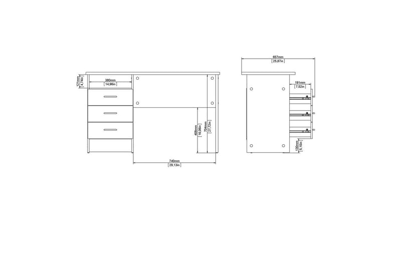 Taketo Skrivebord 48,1x120,1 cm - Natur - Møbler - Borde - Kontorbord - Skrivebord