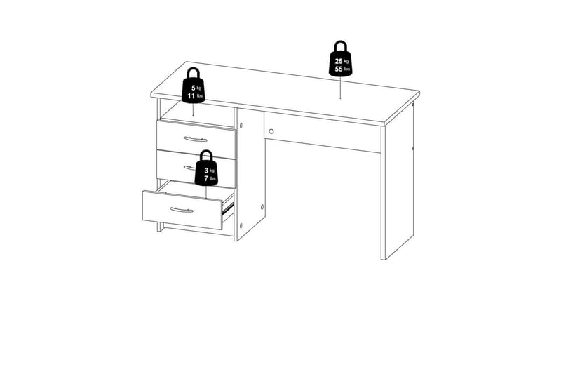 Taketo Skrivebord 48,1x120,1 cm - Natur - Møbler - Borde - Kontorbord - Skrivebord