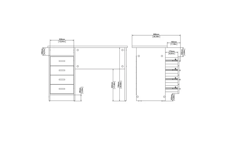 Taketo Skrivebord 48,5x110 cm - Natur - Møbler - Borde - Kontorbord - Skrivebord