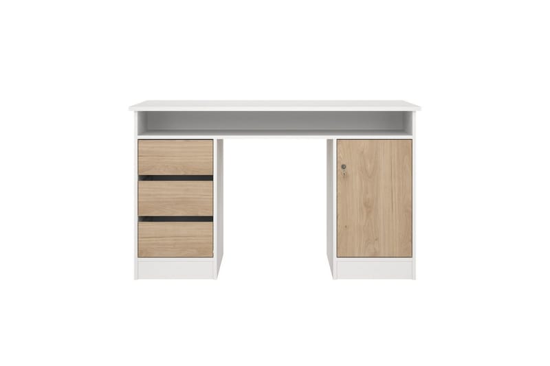 Taketo Skrivebord 55x126 cm - Hvid/Natur - Møbler - Borde - Kontorbord - Skrivebord