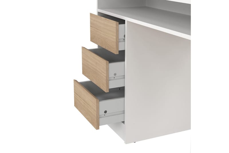 Taketo Skrivebord 55x126 cm - Hvid/Natur - Møbler - Borde - Kontorbord - Skrivebord